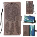 For Samsung Galaxy Note20 Dream Catcher Printing Horizontal Flip Leather Case with Holder & Card Slots & Wallet & Lanyard(Grey)