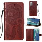 For Samsung Galaxy Note20 Dream Catcher Printing Horizontal Flip Leather Case with Holder & Card Slots & Wallet & Lanyard(Brown)