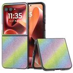 For Motorola Razr 60 Ultra Diamond Series Black Edge Phone Case(Rainbow)