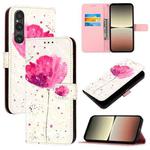 For Sony Xperia 1 V 3D Painting Horizontal Flip Leather Phone Case(Flower)