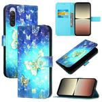 For Sony Xperia 10 V 3D Painting Horizontal Flip Leather Phone Case(Golden Butterfly)