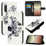 For Sony Xperia 10 V 3D Painting Horizontal Flip Leather Phone Case(Skull)