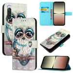 For Sony Xperia 10 V 3D Painting Horizontal Flip Leather Phone Case(Grey Owl)