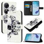 For Oukitel C38 3D Painting Horizontal Flip Leather Phone Case(Skull)