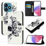 For Oukitel C51 3D Painting Horizontal Flip Leather Phone Case(Skull)