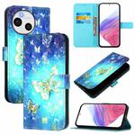 For Sharp Aquos Sense9 3D Painting Horizontal Flip Leather Phone Case(Golden Butterfly)