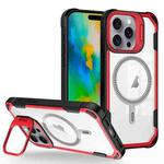 For iPhone 16 Pro Max Transparent Acrylic MagSafe Lens Holder Phone Case(Red)