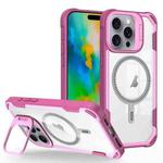 For iPhone 16 Pro Max Transparent Acrylic MagSafe Lens Holder Phone Case(Pink)