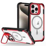 For iPhone 15 Pro Max Transparent Acrylic MagSafe Lens Holder Phone Case(Red)