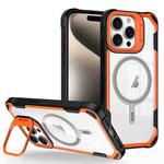 For iPhone 15 Pro Max Transparent Acrylic MagSafe Lens Holder Phone Case(Orange)