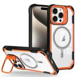 For iPhone 15 Pro Transparent Acrylic MagSafe Lens Holder Phone Case(Orange)