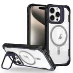 For iPhone 15 Pro Transparent Acrylic MagSafe Lens Holder Phone Case(Navy)