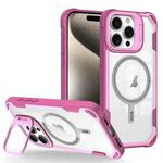 For iPhone 15 Pro Transparent Acrylic MagSafe Lens Holder Phone Case(Pink)