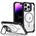 For iPhone 14 Pro Max Transparent Acrylic MagSafe Lens Holder Phone Case(Navy)