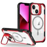 For iPhone 13 Transparent Acrylic MagSafe Lens Holder Phone Case(Red)