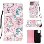 For iPhone 12 Pro Max 3D Painting Horizontal Flip Leather Case with Holder & Card Slot & Wallet & Lanyard(Pink Pony)