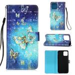 For iPhone 12 Pro Max 3D Painting Horizontal Flip Leather Case with Holder & Card Slot & Wallet & Lanyard(Gold Butterfy)