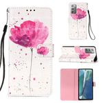 For Samsung Galaxy Note20 3D Painting Horizontal Flip Leather Case with Holder & Card Slot & Wallet & Lanyard(Flower)