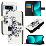 For Google Pixel 8 Pro 3D Painting Horizontal Flip Leather Phone Case(Skull)