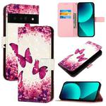 For Google Pixel 6 Pro 3D Painting Horizontal Flip Leather Phone Case(Rose Butterfly)