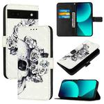 For Google Pixel 6a 3D Painting Horizontal Flip Leather Phone Case(Skull)