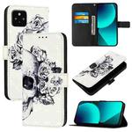 For Google Pixel 5 3D Painting Horizontal Flip Leather Phone Case(Skull)