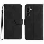 For Samsung Galaxy M36 5G Stitching Embossed Leather Phone Case(Black)