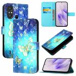 For Itel A58 / A49 3D Painting Horizontal Flip Leather Phone Case(Golden Butterfly)