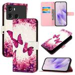 For Itel P40 3D Painting Horizontal Flip Leather Phone Case(Rose Butterfly)