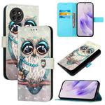 For Itel S23 3D Painting Horizontal Flip Leather Phone Case(Grey Owl)