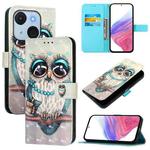 For itel A50C 3D Painting Horizontal Flip Leather Phone Case(Grey Owl)