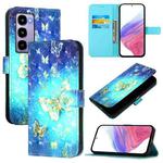 For itel City 100 3D Painting Horizontal Flip Leather Phone Case(Golden Butterfly)