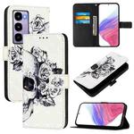 For itel City 100 3D Painting Horizontal Flip Leather Phone Case(Skull)