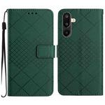 For Samsung Galaxy M36 5G Rhombic Grid Texture Leather Phone Case(Green)