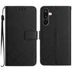 For Samsung Galaxy M36 5G Rhombic Grid Texture Leather Phone Case(Black)