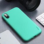 For iPhone XS / X iPAKY Starry Series Shockproof Straw Material + TPU Protective Case(Fruit Green)
