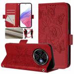 For Tecno Spark 30C 5G / Pop 9 5G Embossed Rose RFID Anti-theft Leather Phone Case(Red)