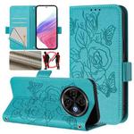 For Tecno Spark 30C 5G / Pop 9 5G Embossed Rose RFID Anti-theft Leather Phone Case(Light Blue)