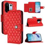 For vivo S30 Pro mini Rhombic Texture Flip Leather Phone Case with Lanyard(Red)