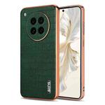 For OPPO Find X8s AZNS Electroplated Frame Crocodile Texture Full Coverage Phone Case(Green)
