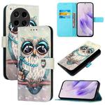 For Tecno Camon 30 4G / 5G 3D Painting Horizontal Flip Leather Phone Case(Grey Owl)