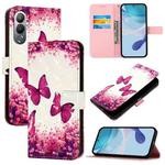 For Tecno Pova 4 3D Painting Horizontal Flip Leather Phone Case(Rose Butterfly)