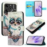 For Tecno Pova 6 5G / Pova 6 Pro 3D Painting Horizontal Flip Leather Phone Case(Grey Owl)