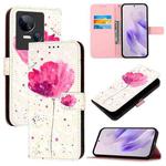 For Tecno Spark 10 5G 3D Painting Horizontal Flip Leather Phone Case(Flower)