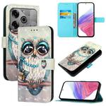 For Tecno Pova 6 Neo 3D Painting Horizontal Flip Leather Phone Case(Grey Owl)