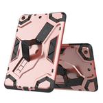 For iPad mini 3 / 2 / 1 Escort Series TPU + PC Shockproof Protective Case with Holder(Rose Gold)