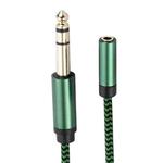 6.35mm Male to 3.5mm Female Audio Adapter Cable, Length:1m(Green)