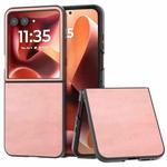 For Motorola Razr 60 Ultra Cowhide Texture PU Phone Case(Pink)