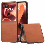 For Motorola Razr 60 Ultra Cowhide Texture PU Phone Case(Brown)