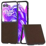 For Motorola Razr 50 Ultra Carbon Fiber Texture Protective Phone Case(Dark Brown)